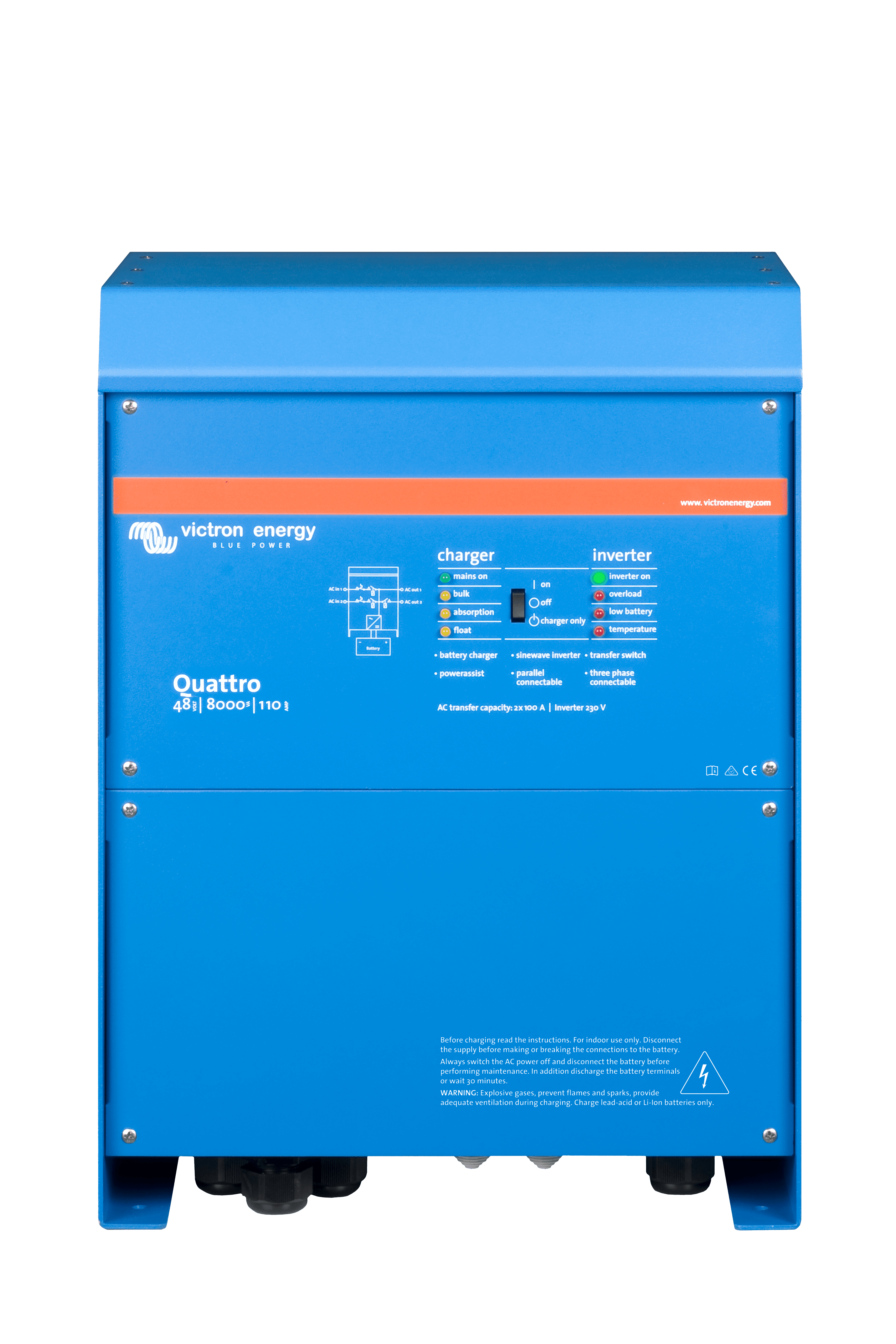 Quattro 48V 8000VA 110A 230V (front) thumbnail
